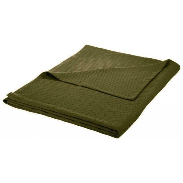 Impressions By Luxor Treasures BLANKET-DIA KG FG All-Season Luxurious 100% Cotton Blanket King, Forest Green BLANKET_DIA KG FG